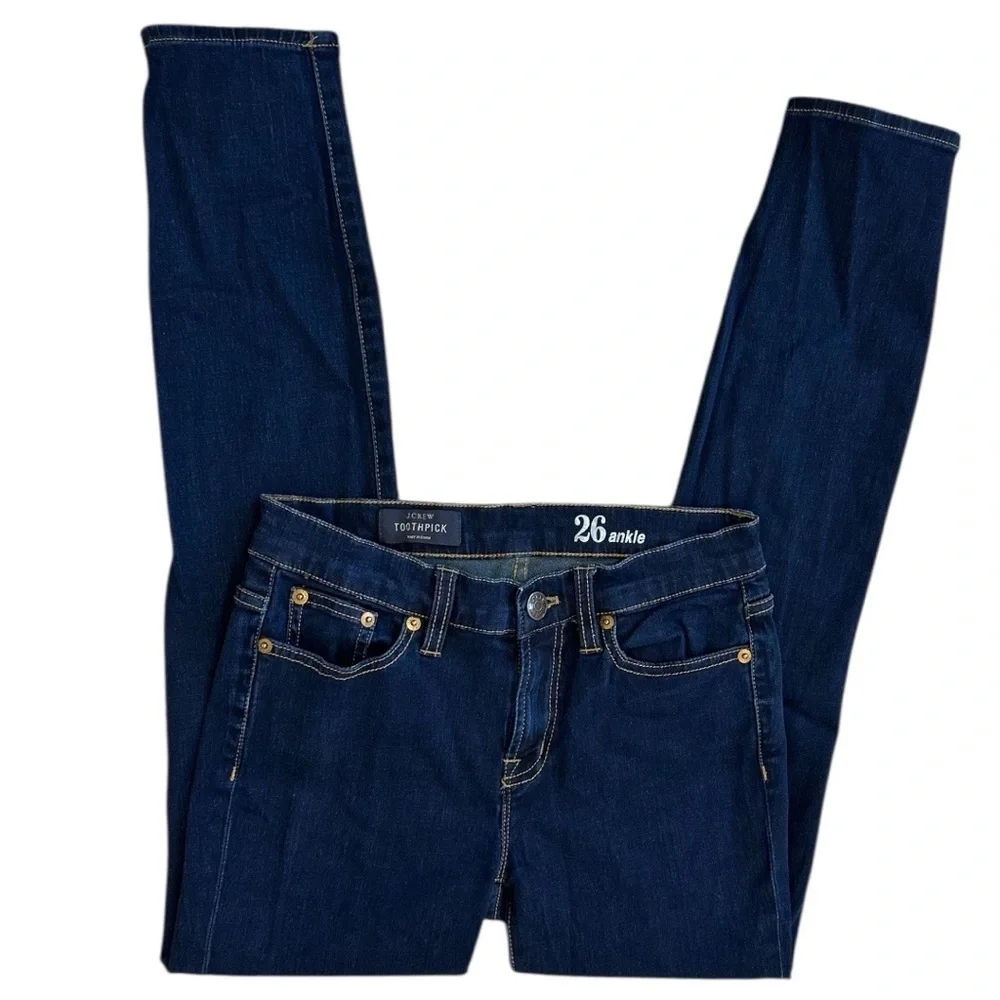 J. Crew Women’s Toothpick Skinny Ankle Jeans Size 26 Dark Blue Jeans Like New